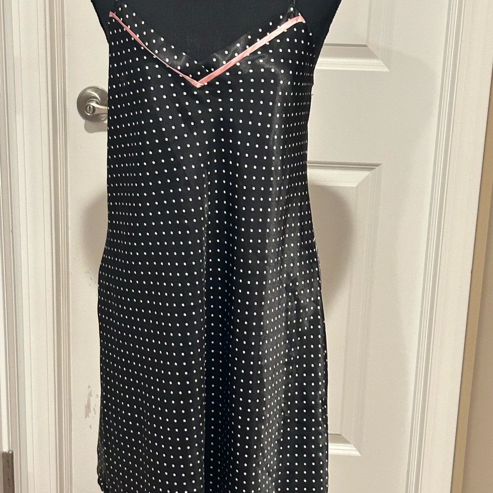 Lingerie night gown black spaghetti straps